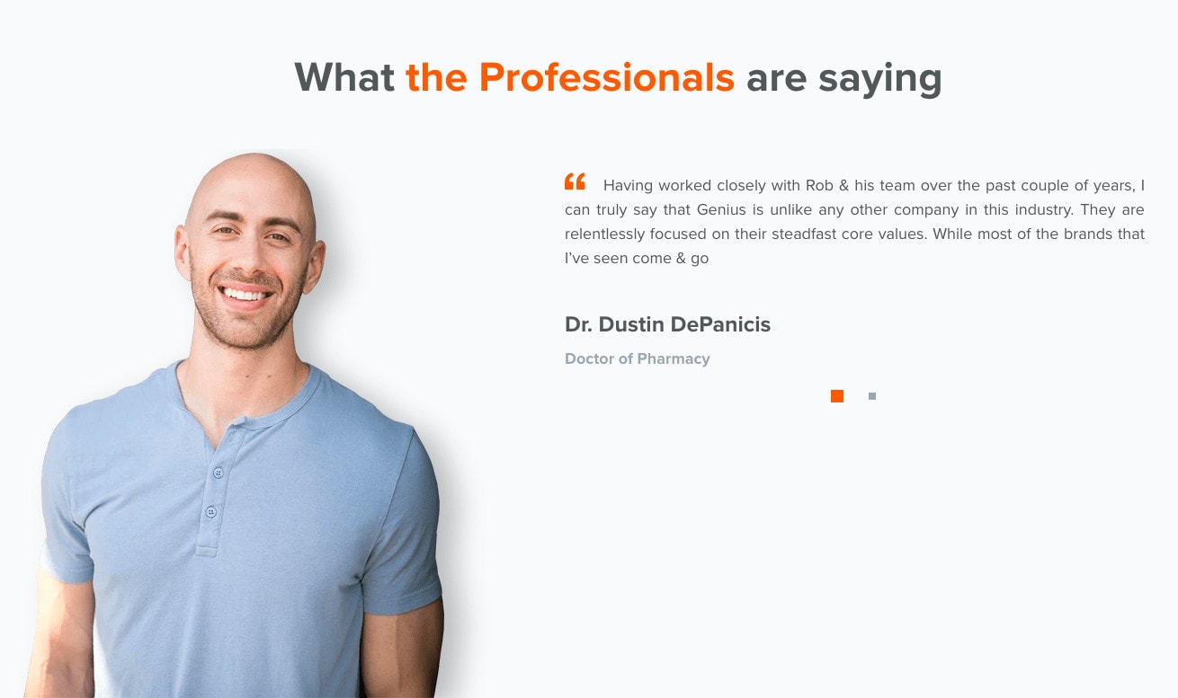 testimonial for genius products