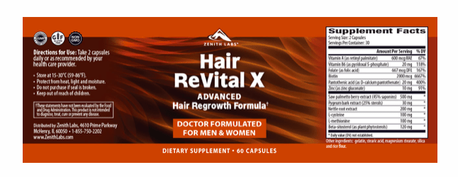 Hair ReVital X Hair Regrowth Formula Supplement Facts