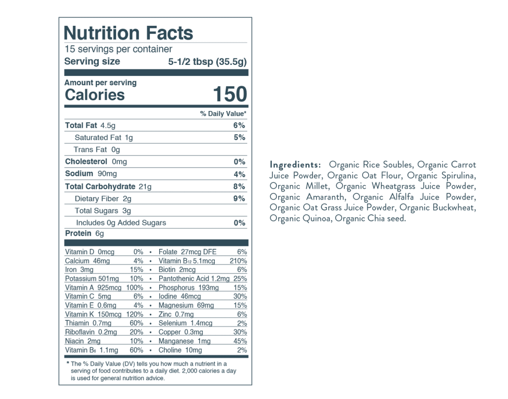 Purium Power Shake Terra Pouch Label