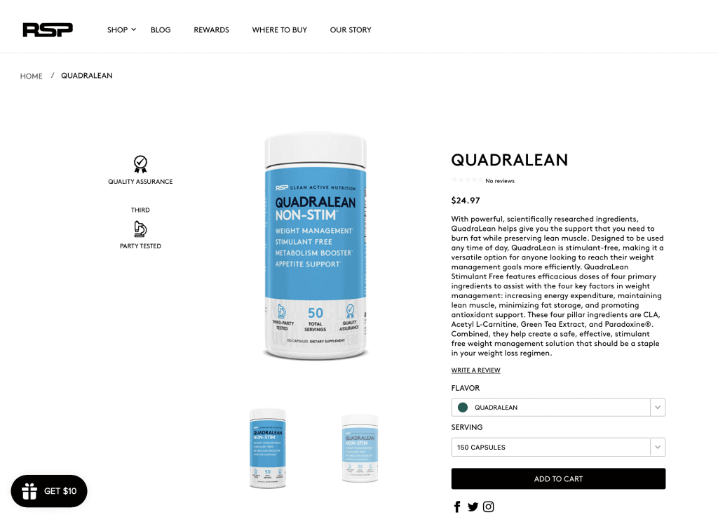 Quadralean Fat Burner Website