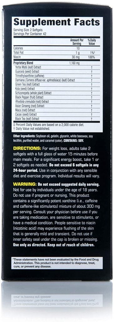 Zantrex Black Supplement Facts