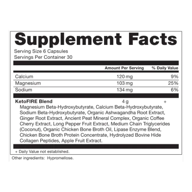 ketofire supplement facts