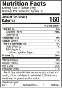 purelyinspired organic protein van supp facts