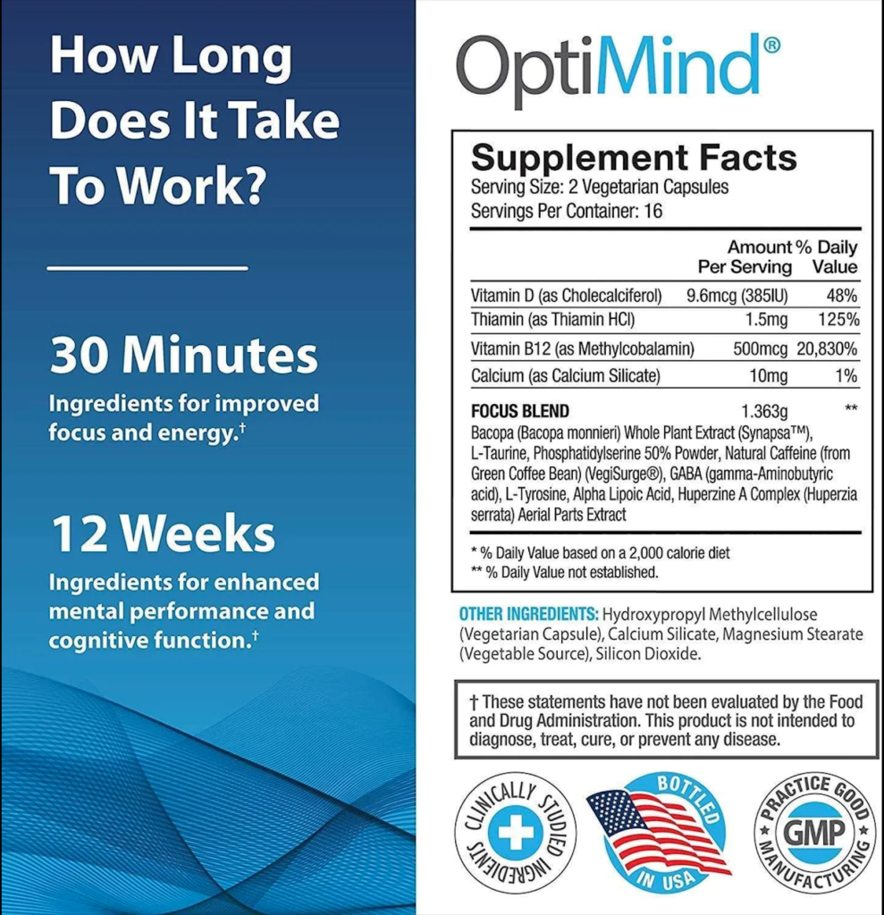 optimind supplement facts