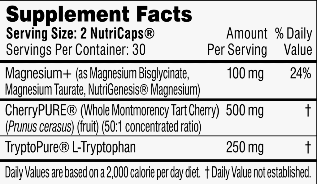 Sleep by Performance Lab supplement facts