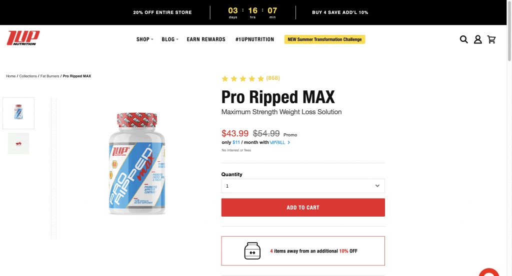 Pro Ripped MAX Website