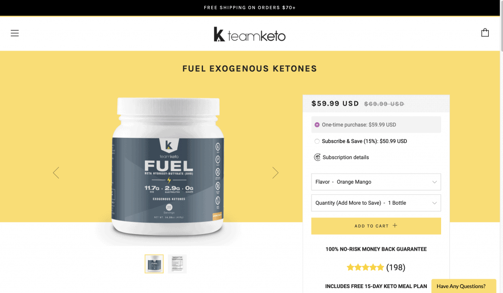 Team Keto Fuel Website