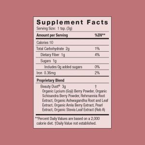Moon Juice Beauty Dust Supplement Facts