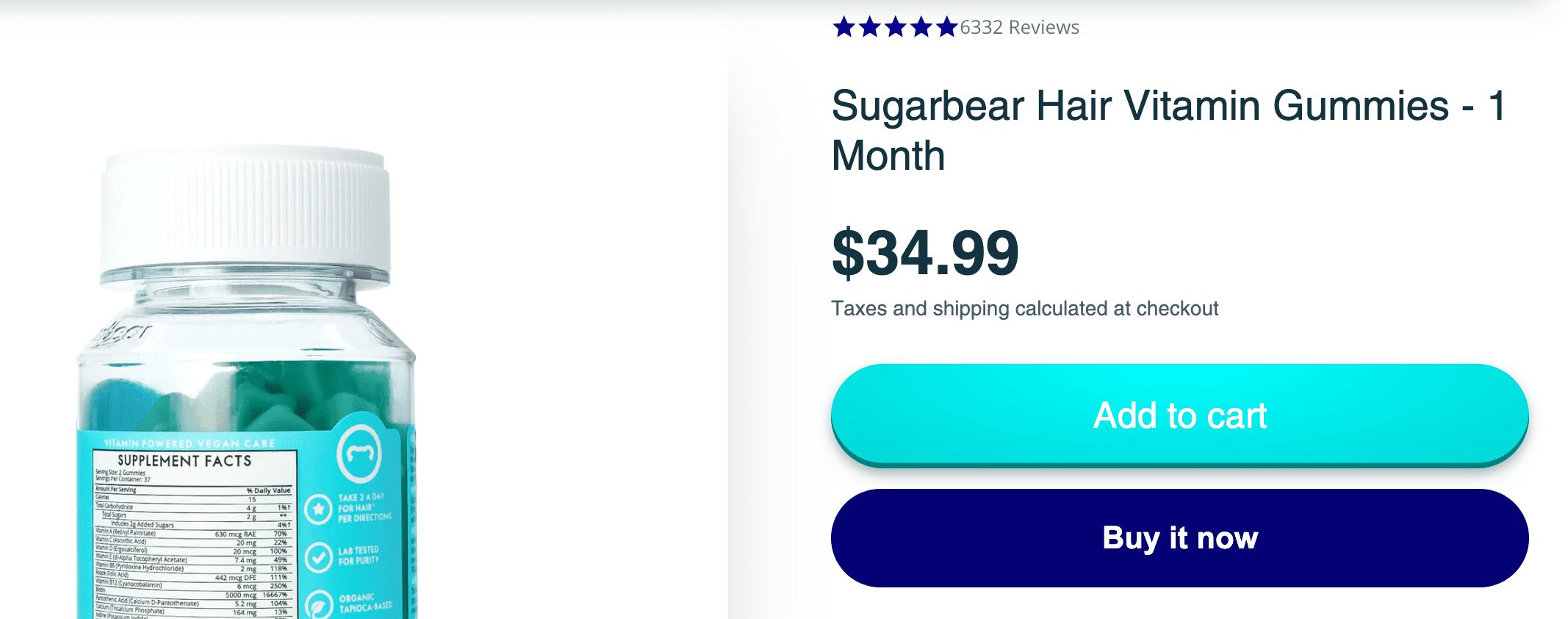 sugar bear hair vitamins price