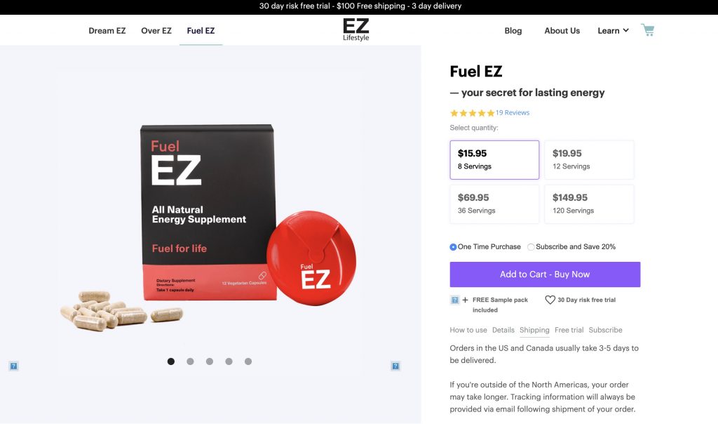 EZ Lifestyle Fuel EZ Website