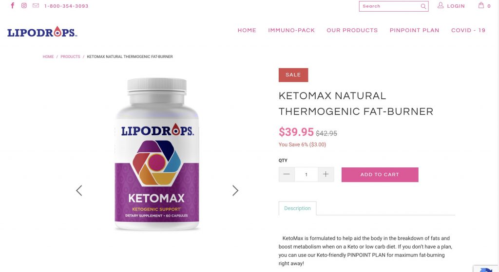 KetoMax Natural Thermogenic Fat Burner Website