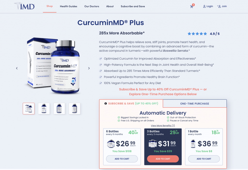 CurcuminMD Plus Website