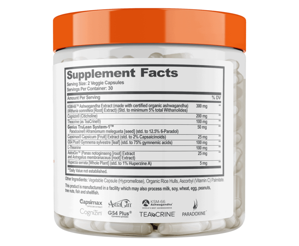 Genius Burn Supplement Facts