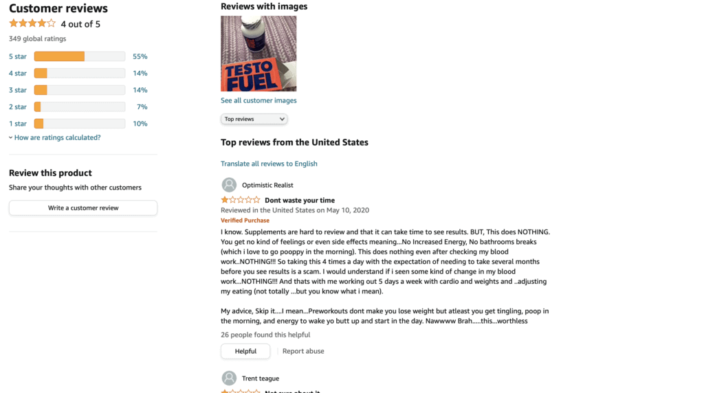 Testofuel Customers Review