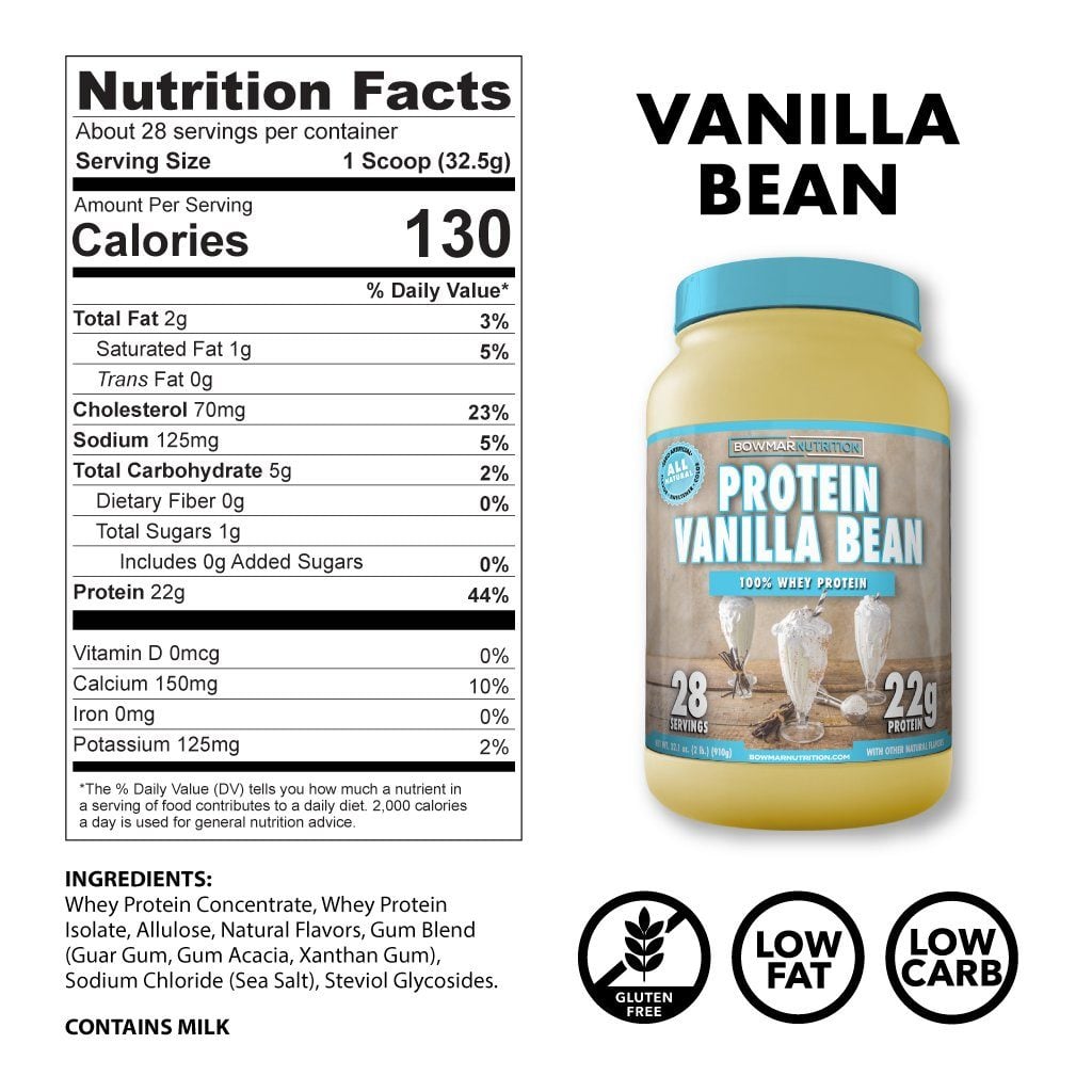 Bowmar Nutrition Whey Protein Supplement Facts