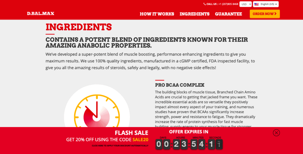 D.BAL.MAX Ingredients