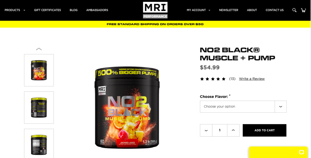 MRI Performance NO2 Black Website