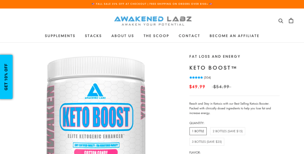 Awakened Labz Keto Boost Website