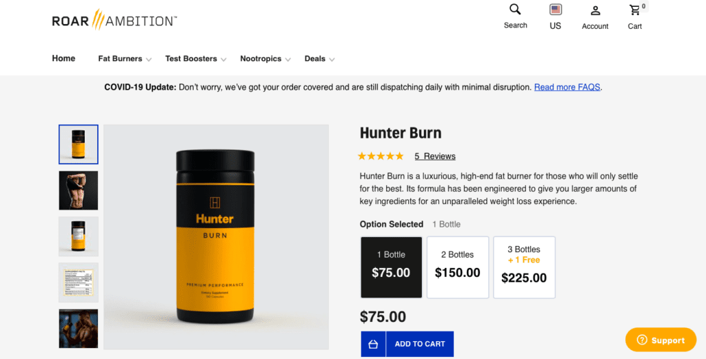 Hunter Burn - Pricing