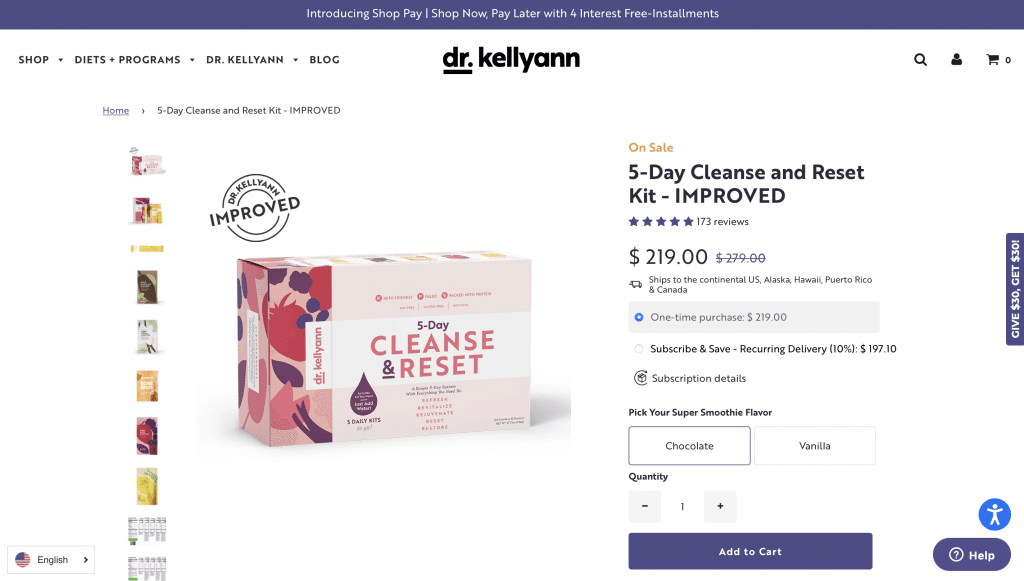 Dr. Kellyann 5-Day Cleanse and Reset Kit Website