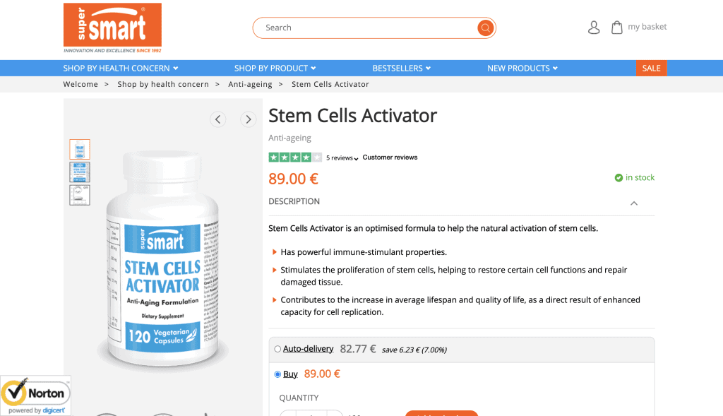 SuperSmart Stem Cells Activator Website