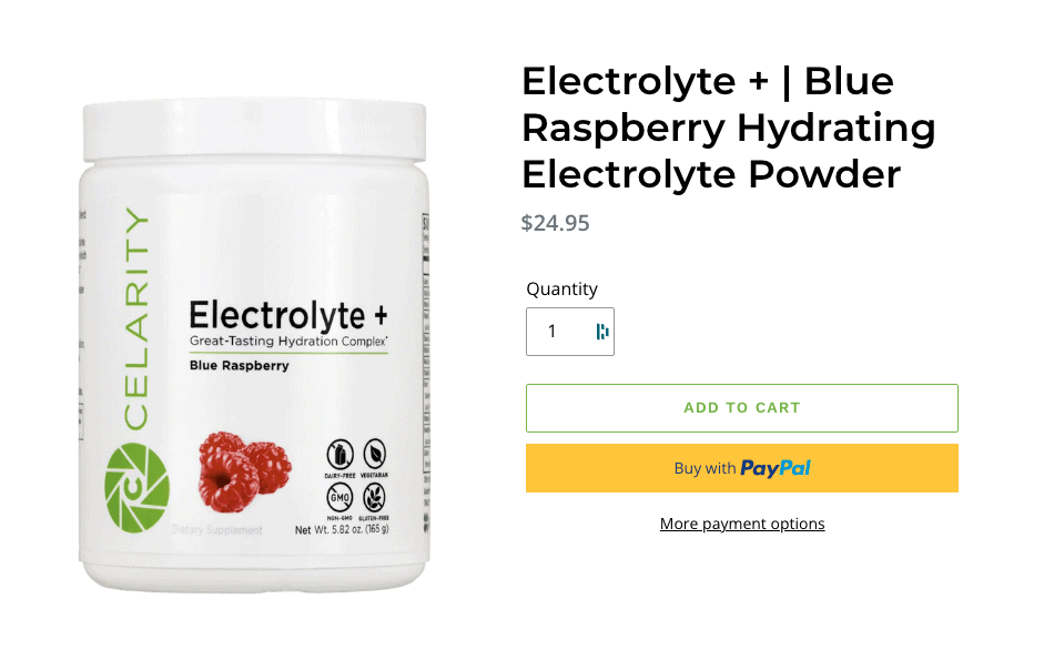 celarity electrolytes website