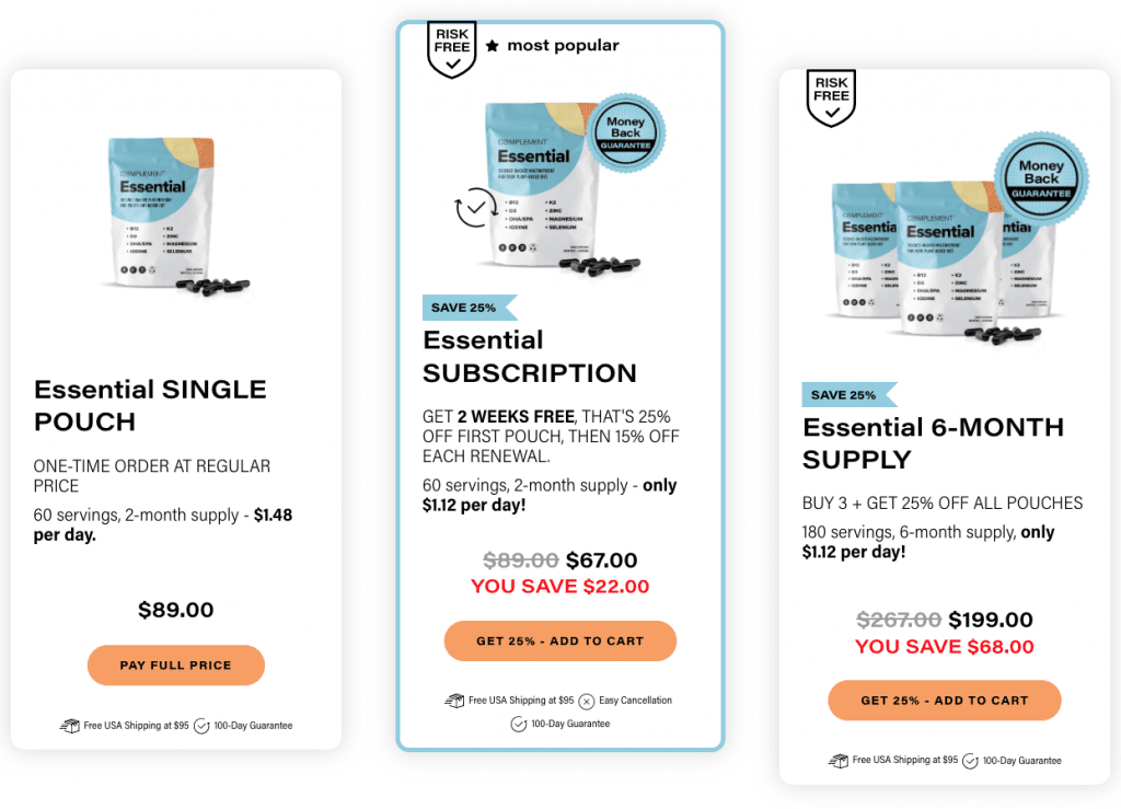 Complement Vitamins Website