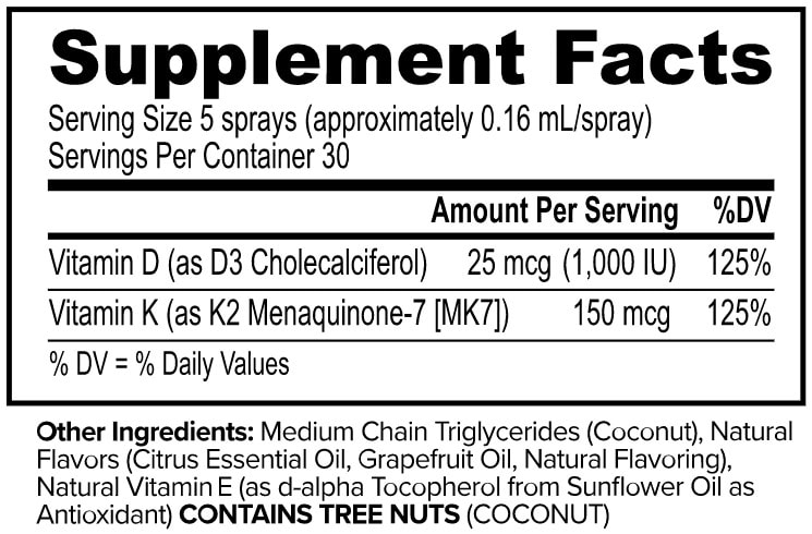 onnit vitamin d3 spray supplement facts