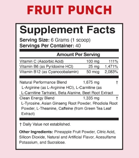 Bloom pre workout supplement facts