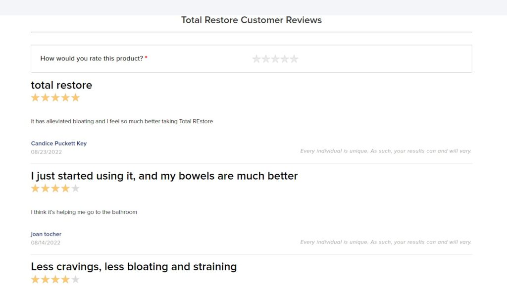 total restore customer reviews