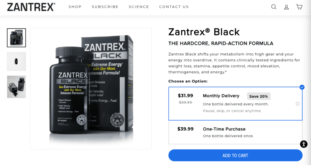 Zantrex Black Website