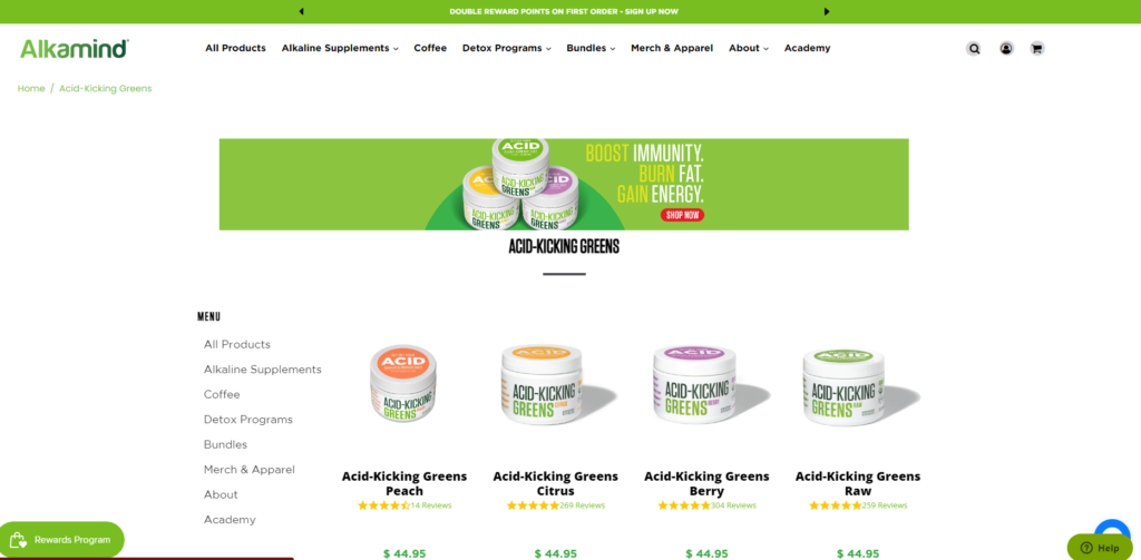 alkamind greens website