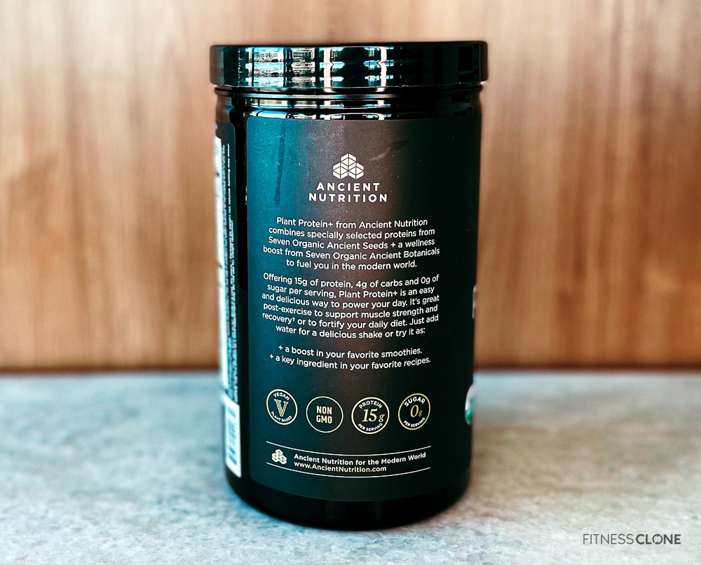 Ancient Nutrition Plant Protein+ Label