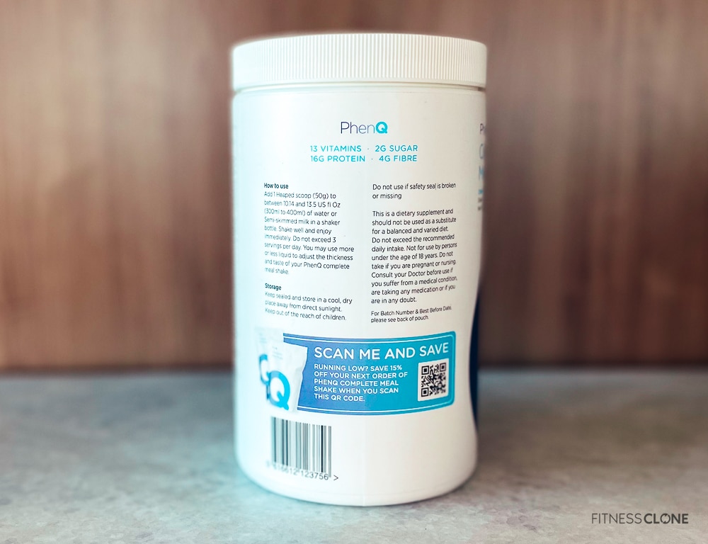 PhenQ Complete Meal Shake Label