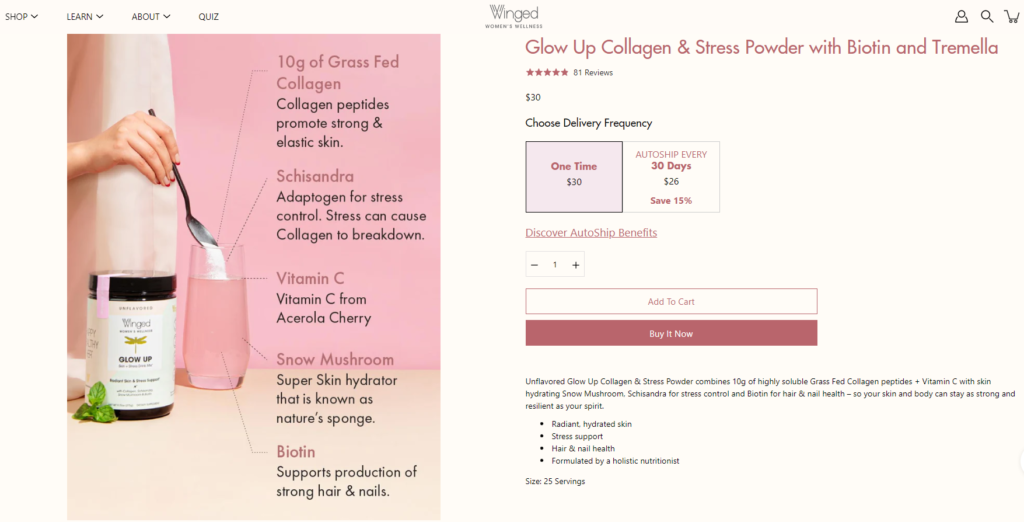 winged glow up website