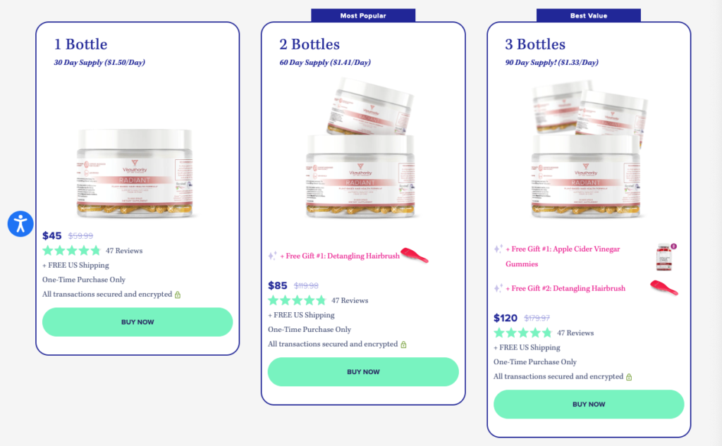 Vitauthority Radiant Website