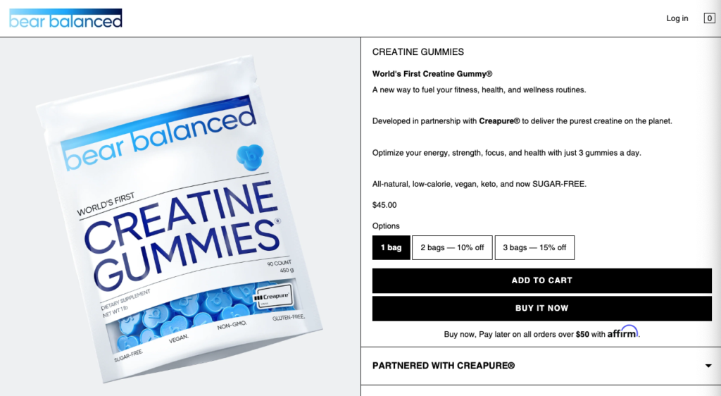 Bear Balanced Creatine Gummies Website