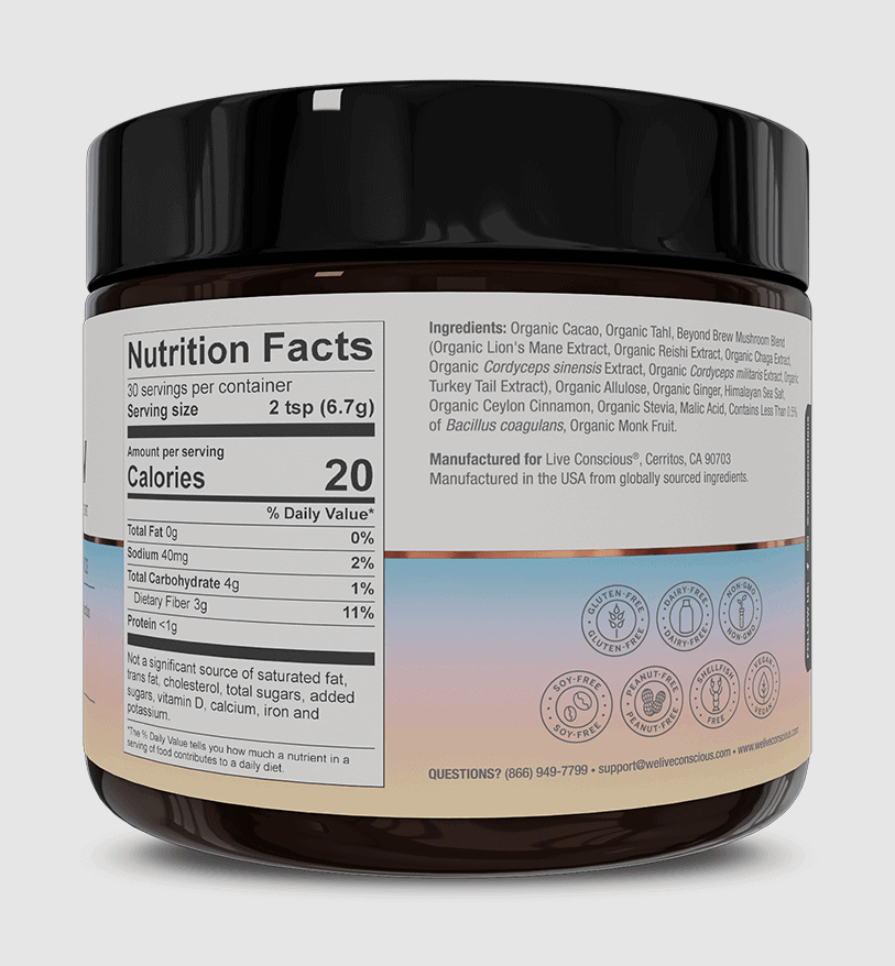 Beyond Brew Mushroom Coffee Supplement Facts