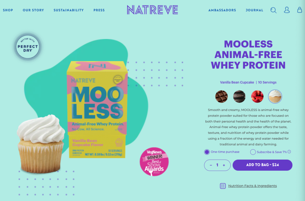 Mooless Protein Website