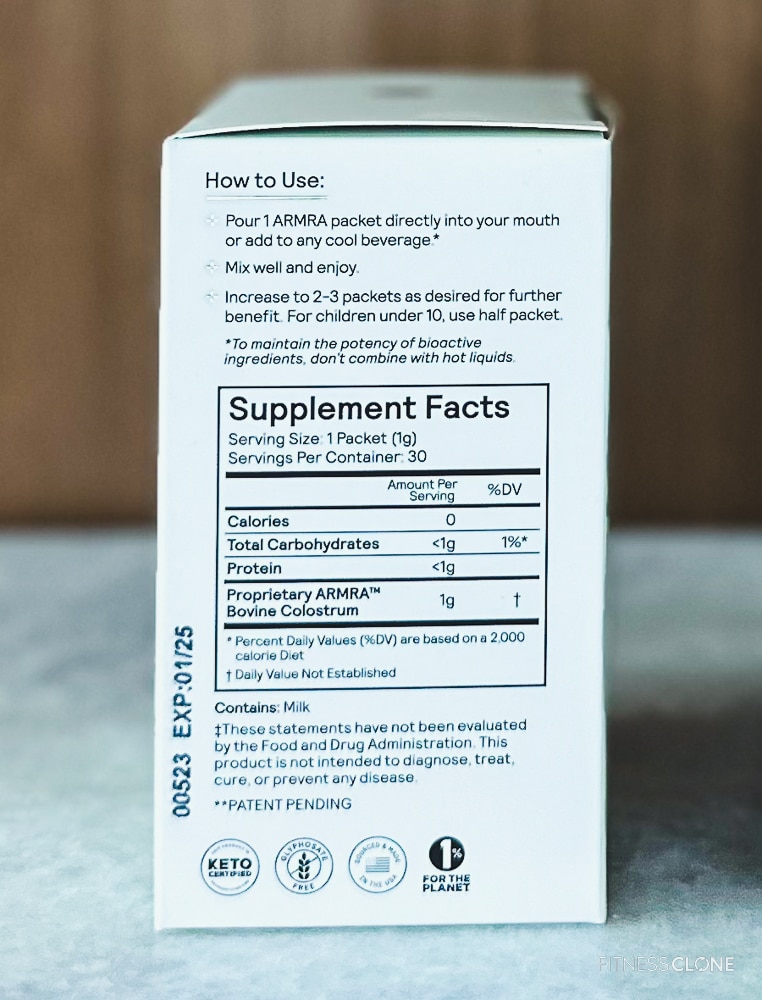 armra colostrum nutrition facts