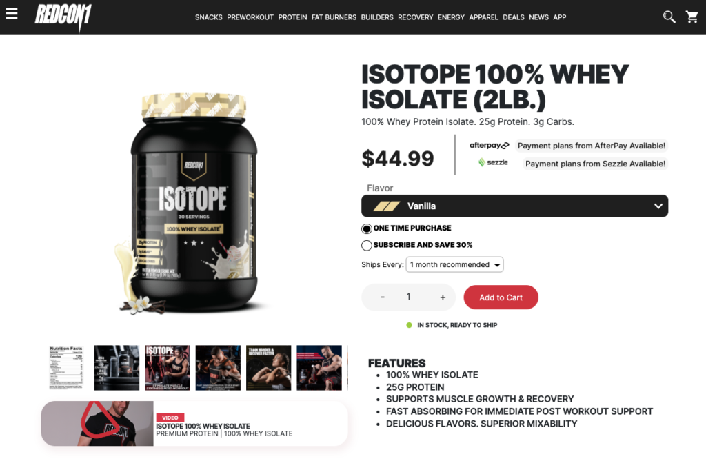 Redcon1 Isotope Website