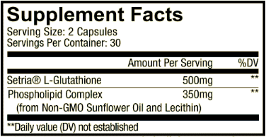 Codeage Liposomal Glutathione Supplement Facts