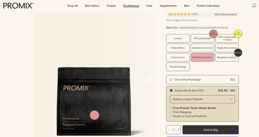 Promix Pre-Workout Website