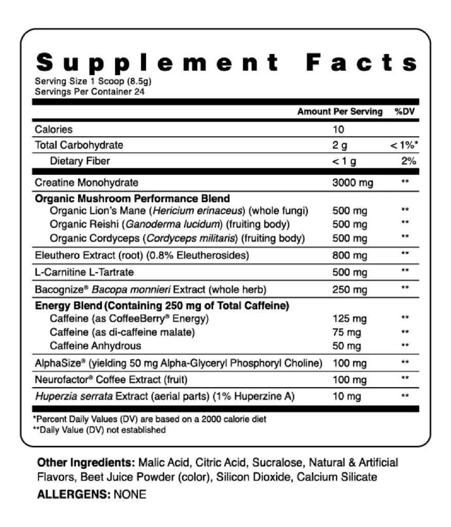 kinetic supplement facts